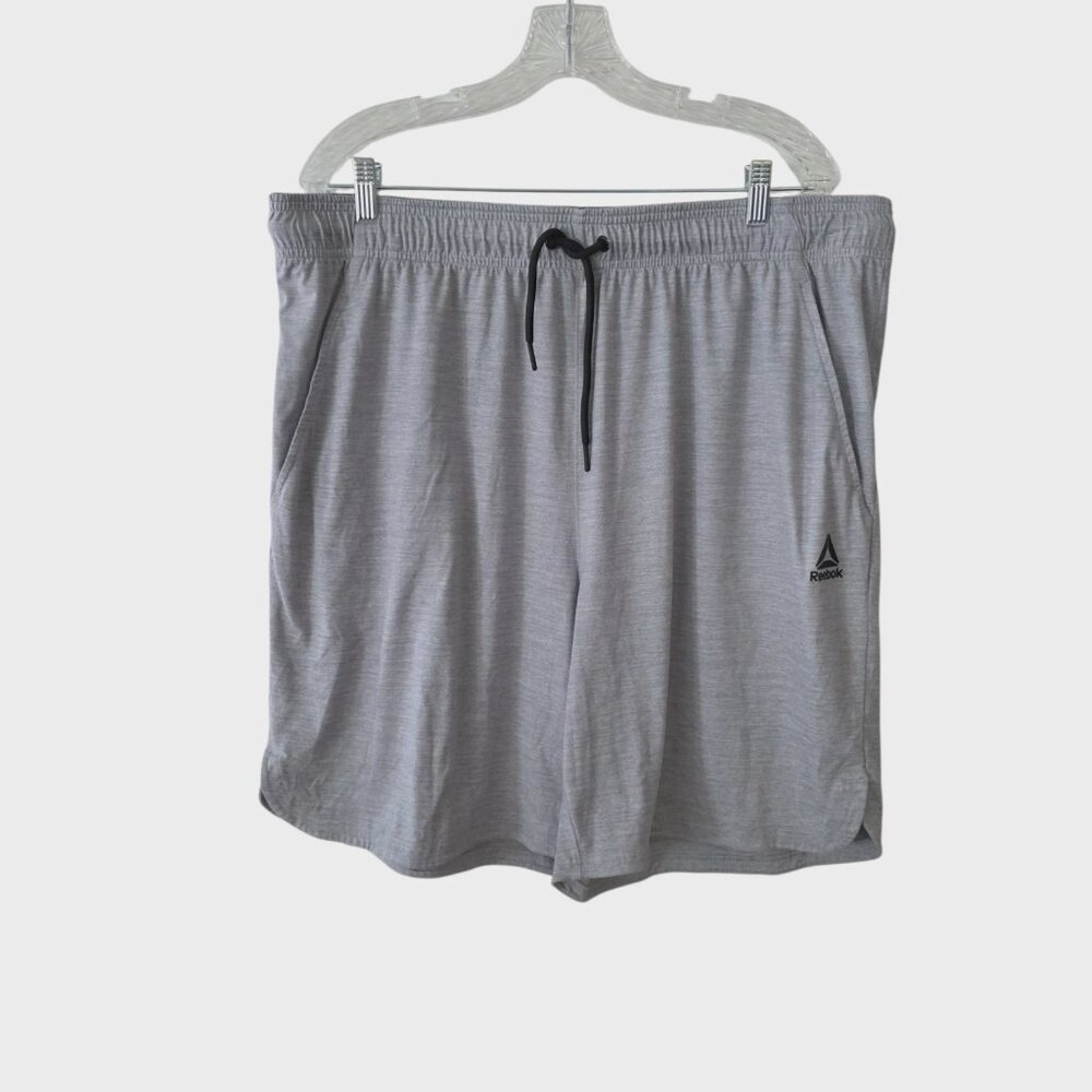 Reebok Shorts Running Training Gym Moisture Wicking Stretch‎ Gray Mens 2XL NEW